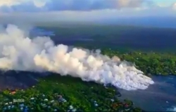 Kilauea lança lava no mar e cria um Delta dentro do oceano