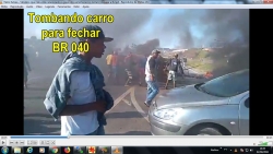 Vândalos virando carro e pondo fogo na BR 040 Bairro Liberdade Ribeirão das Neves